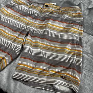 O Neill Hybrid Striped Shorts Men's 40 Drawstring Summer Beach Surf Sail Pockets